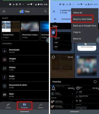 Google Files: bestanden opslaan in een privémap
