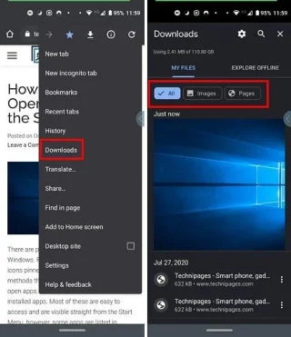 Toegang krijgen tot uw Chrome-downloads in Android 10