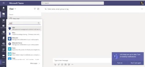 Microsoft 팀에 Dbit 암호 관리 통합