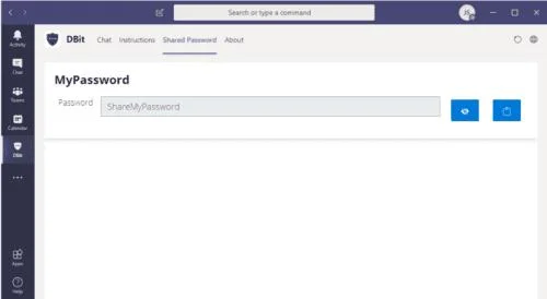 Microsoft 팀에 Dbit 암호 관리 통합