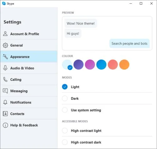 Skype for Windows：ダークモードを有効にする方法