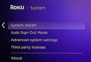 Reiniciando Roku