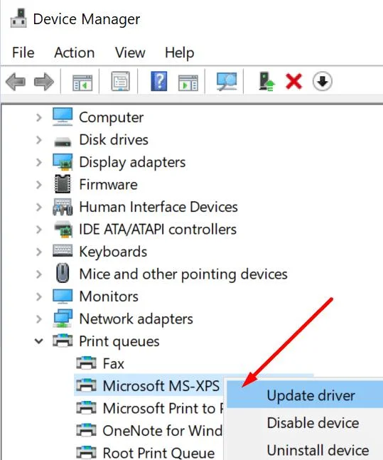 Reparar Microsoft XPS Writer que falta en Windows 10