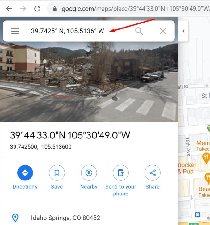 Googleマップ：座標で検索する方法