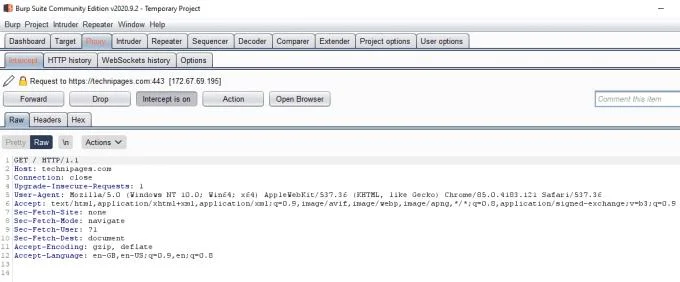 Como funciona a função de interceptação do Burp Suite?