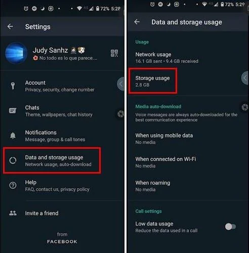 WhatsApp: weten welke bestanden de meeste ruimte innemen