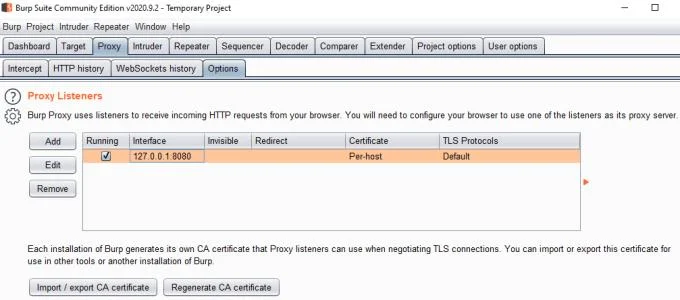 如何在 Burp Suite 中設置代理偵聽器