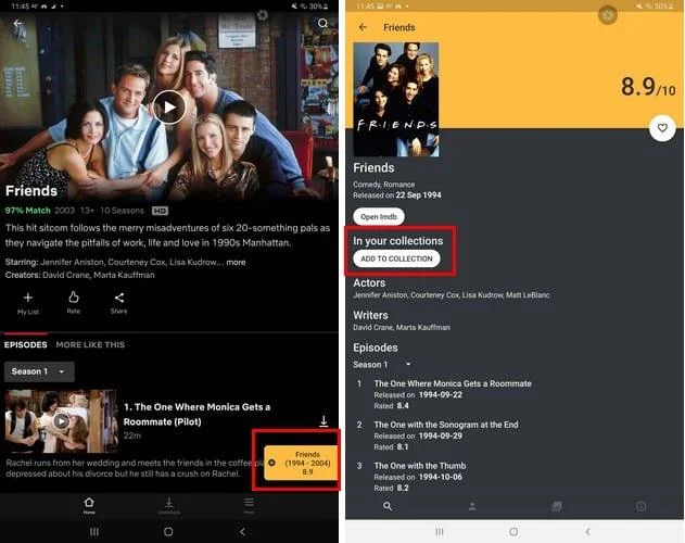 Jak uzyskać oceny IMDb dla Netflix na Androida?