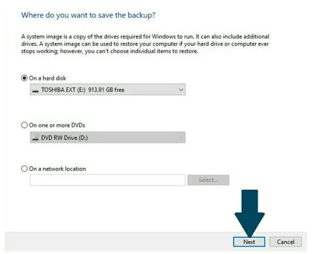 Windows10の完全バックアップを作成する方法