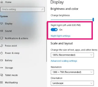 Cách bật Bộ lọc ánh sáng xanh trong Windows 10 để giảm căng thẳng cho mắt