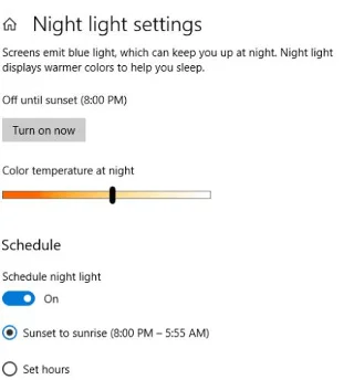 Cách bật Bộ lọc ánh sáng xanh trong Windows 10 để giảm căng thẳng cho mắt