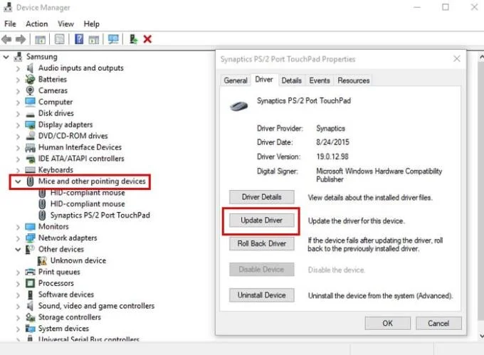 Qué hacer cuando el botón izquierdo del mouse no funciona en Windows 10