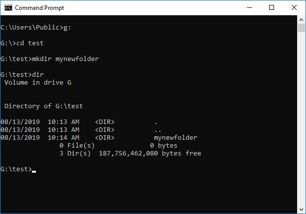 Windows: Tạo thư mục từ dòng lệnh