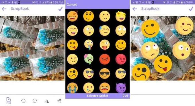 Scrapbook application pour Android