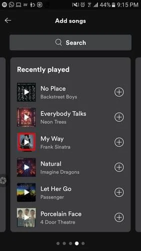 Ricerca brani su Spotify