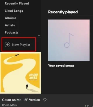 Creare playlist Spotify desktop