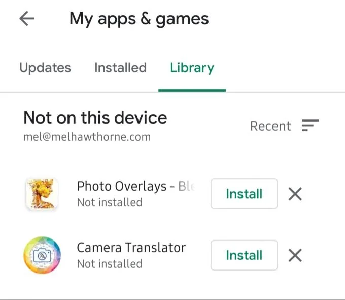 Google Play: app-downloadgeschiedenis wissen Clear