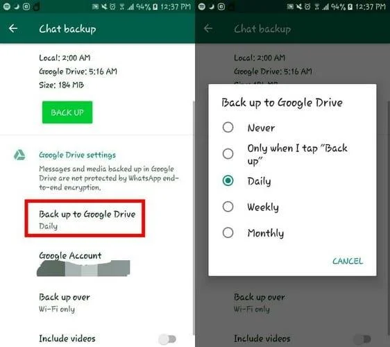 WhatsAppとテレグラムデータをバックアップする方法