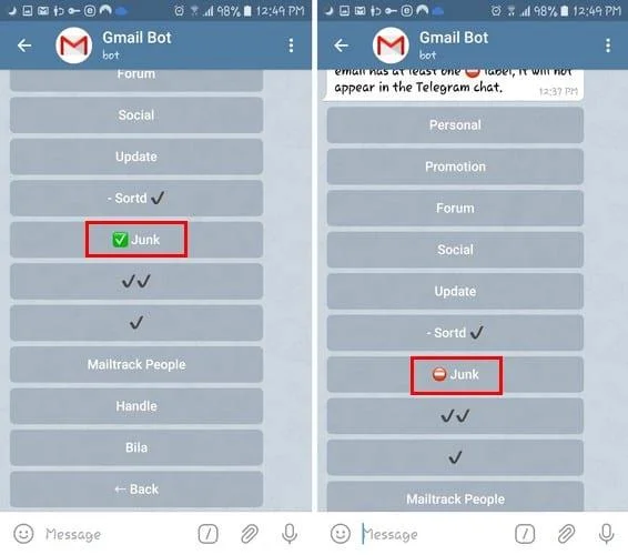 Android：電報を介してGmailのメールにアクセスする