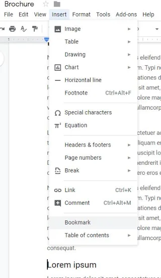 Link do określonej sekcji Dokumentów Google