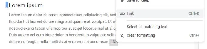 Link do określonej sekcji Dokumentów Google