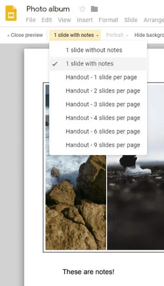 Prezentacje Google: jak drukować slajdy z notatkami