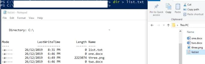 Windows: Imprimir contenido del directorio