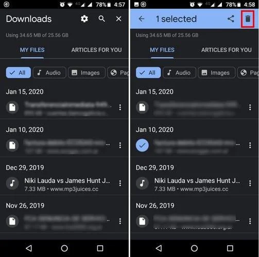 Android-downloadgeschiedenis verwijderen