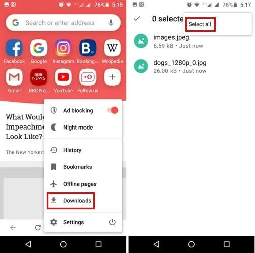 Android-downloadgeschiedenis verwijderen