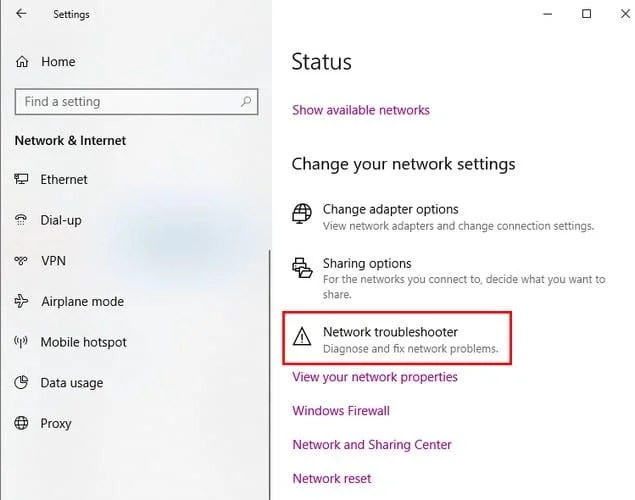 Windows 10：WiFiに接続、インターネット修正なし