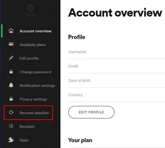 Spotify: 삭제된 재생 목록 복구