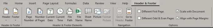 Excel：ヘッダーとフッターを追加する