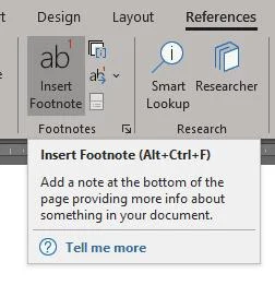 MS Word：如何插入腳註
