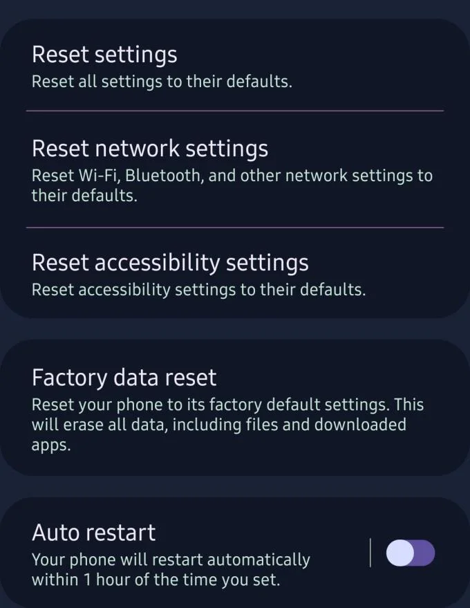 Galaxy S10e：ソフト＆ハードリセット