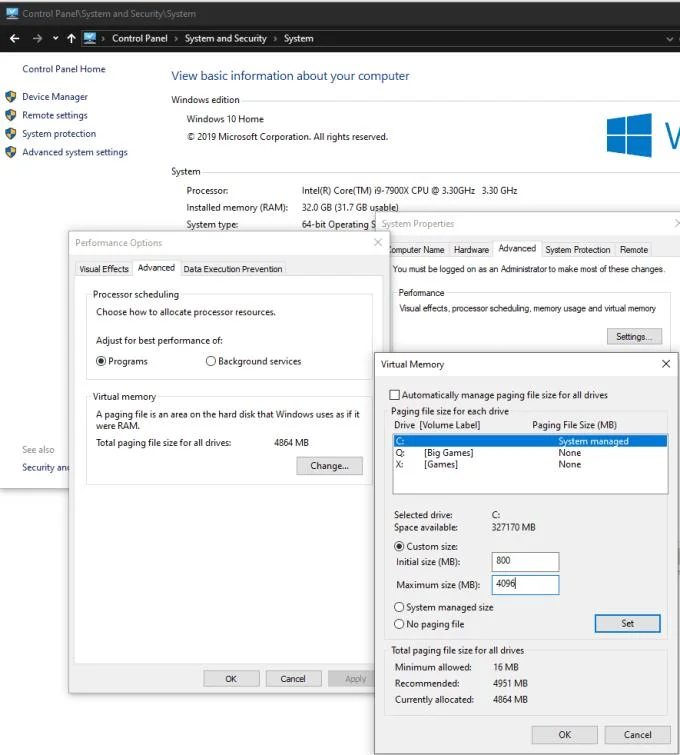 Windows 10: Định cấu hình bộ nhớ ảo