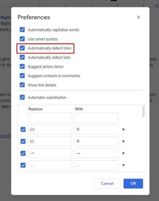 Dokumenty Google: usuń hiperłącza