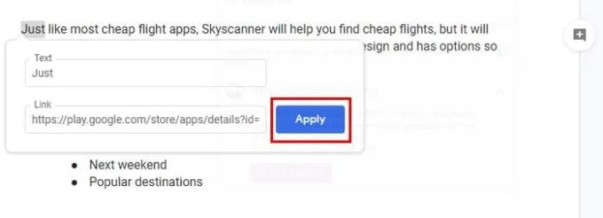 Dokumenty Google: usuń hiperłącza