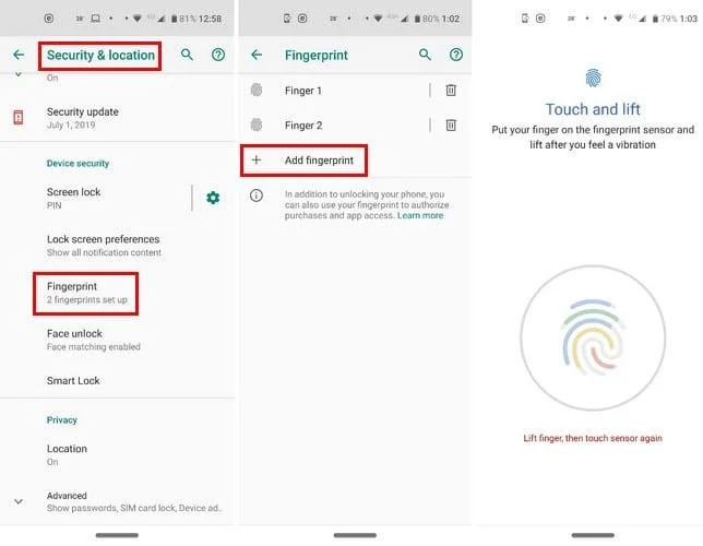 Androidデバイスに新しい指紋を追加する方法