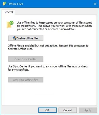 Cách bật hoặc tắt tệp ngoại tuyến trong Windows 10