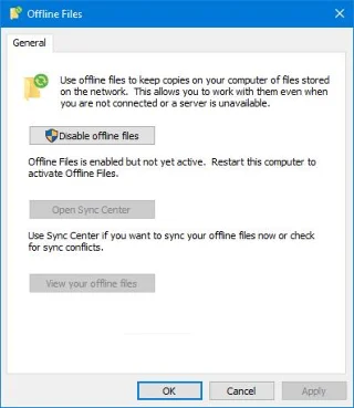 Cách bật hoặc tắt tệp ngoại tuyến trong Windows 10