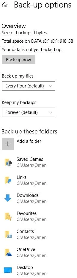 Windows 10：データのバックアップと復元