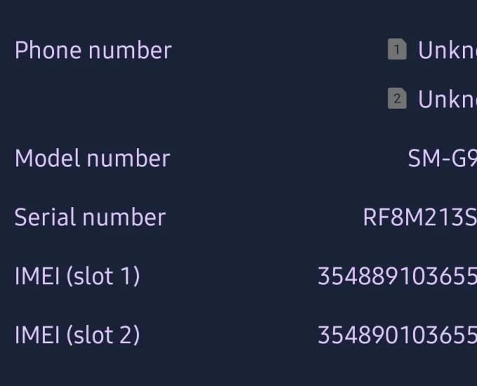 Galaxy S10e: IMEI vinden