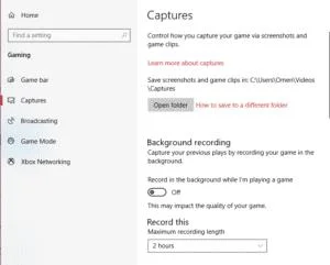 Windows 10: deshabilitar XBox DVR