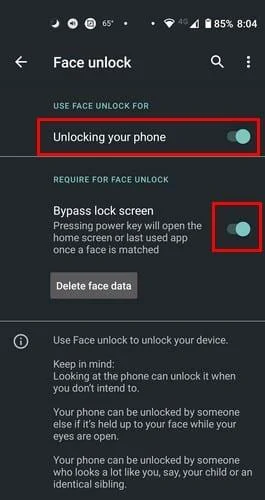 Androidでフェイスアンロックを使用する方法