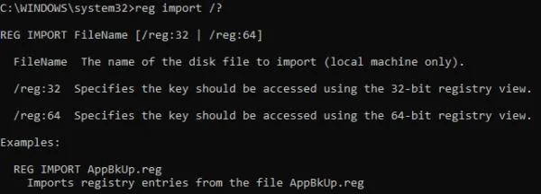 Windows 10 Nhập / Xuất Khóa sổ đăng ký từ dòng lệnh