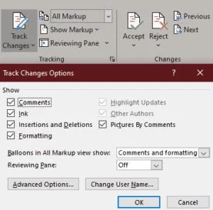MS Word: Jak ukryć komentarze do śledzenia zmian