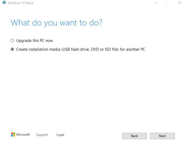 Truyền tải bản cài đặt Windows 10