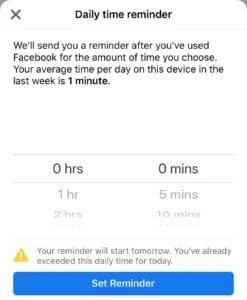 Facebook：毎日のFacebook使用リマインダーを設定する方法
