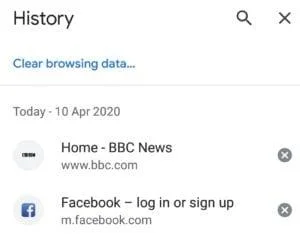 Chrome voor Android: geschiedenis verwijderen