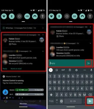 Android 10: beantwoord enkele of meerdere berichten vanuit de meldingsbalk